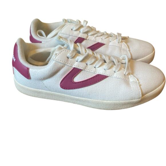 Tretorn Blucher Canvas Eco Ortholite sneaker, white/magenta, $80, Retro Look 8M - Picture 10 of 14